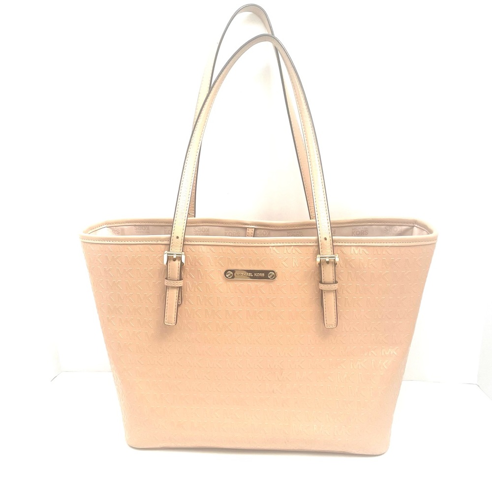 Michael Kors Jet Set Oyster Sm Carryall Tote W/ Allover Embossed 'MK' Signature
